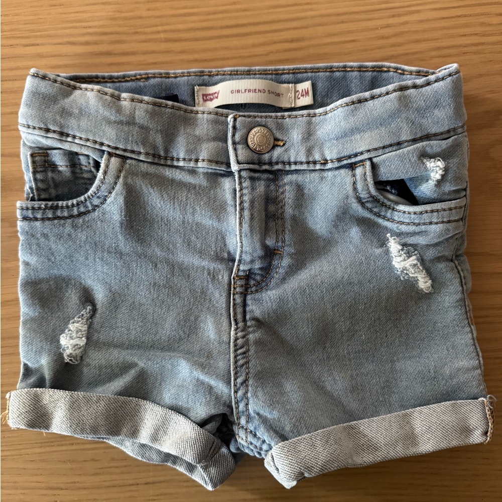 Levi's 24 MOS - Blue Distressed Denim Shorts